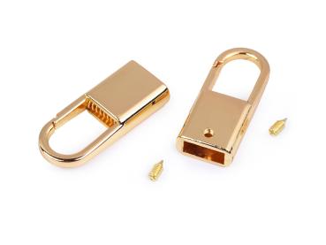 Endstück für Kordeln/Schnüre 9mm Breite mit Karabiner Gold